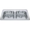 KINDRED (FRANKE)Creemore 32.94-in LR x 18.31-in FB Drop In Double Bowl 4-Hole Stainless Steel Sink - Thumbnail Image 2