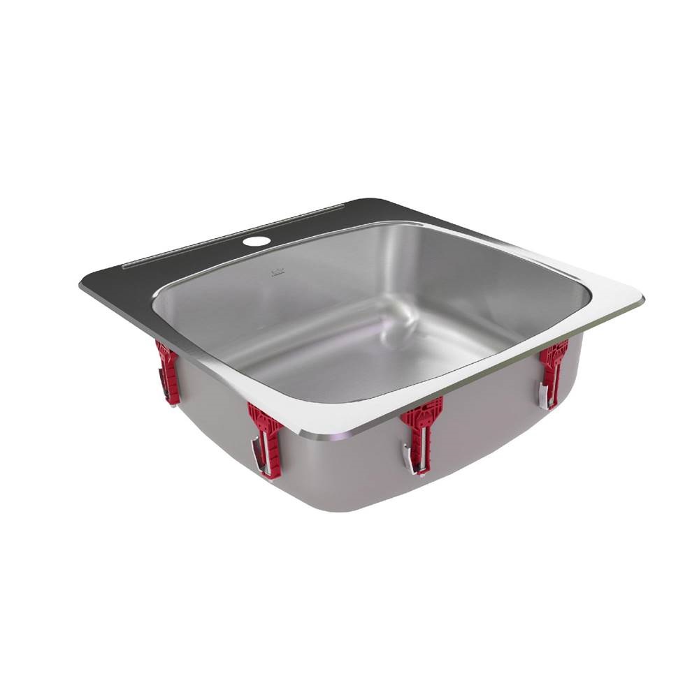KINDRED (FRANKE) Reginox 20.13-in LR x 20.56-in FB Drop In Single Bowl 1-Hole Stainless Steel Kitchen Sink - Image 3