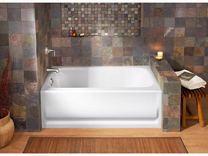 KOHLER Bancroft® 60" x 32" alcove bath with integral apron, integral flange and right-hand drain - Image 2