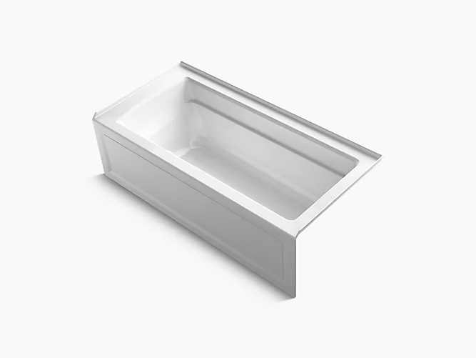 KOHLER Archer®66" x 32" integral apron Heated BubbleMassage™ air bath with Bask® heated surface and right-hand drain - Image 1