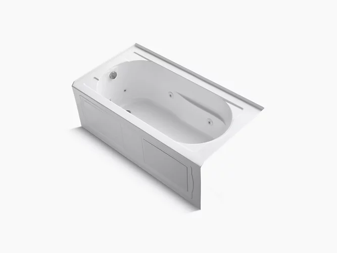 KOHLER Devonshire®60" x 32" alcove whirlpool bath with integral apron, integral flange, right-hand drain and heater - Image 1