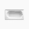 KOHLER Devonshire®60" x 32" alcove whirlpool bath with integral apron, integral flange, right-hand drain and heater - Thumbnail Image 2