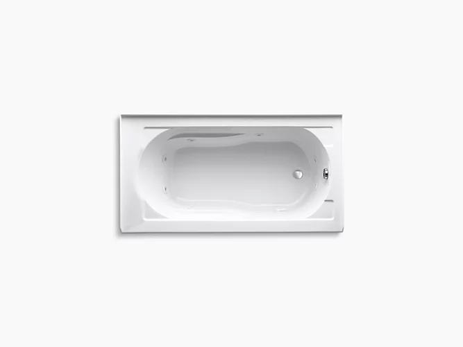 KOHLER Devonshire®60" x 32" alcove whirlpool bath with integral apron, integral flange, right-hand drain and heater - Image 2