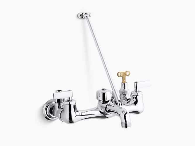 KOHLER Kinlock™Double lever handle service sink faucet with top-mount wall brace and loose-key stops - Image 1