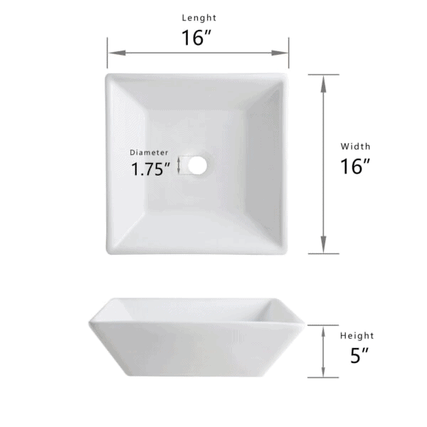 RUBY Vessels Stone Square Sink - Image 2