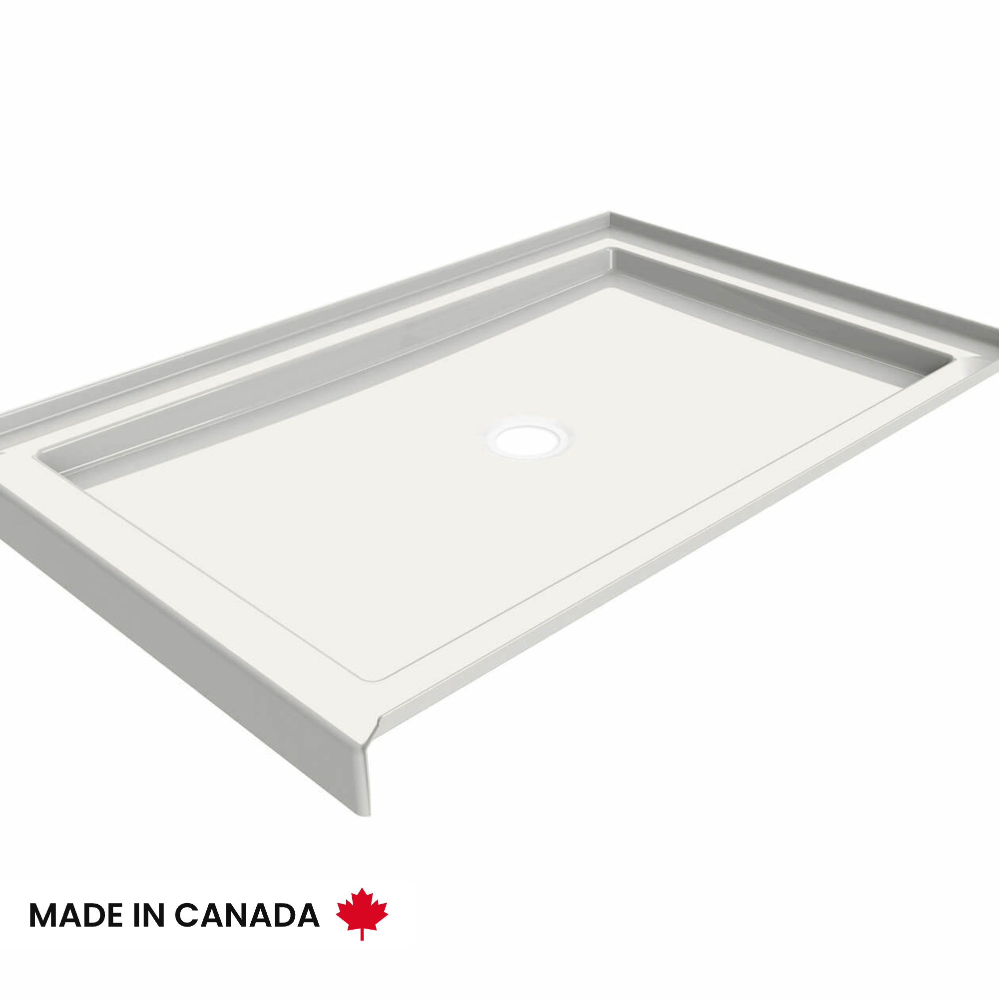 MAAX MAAX B3Round 48”x34”x3” Acrylic Wall Mounted Shower Base with Center Drain - Image 1