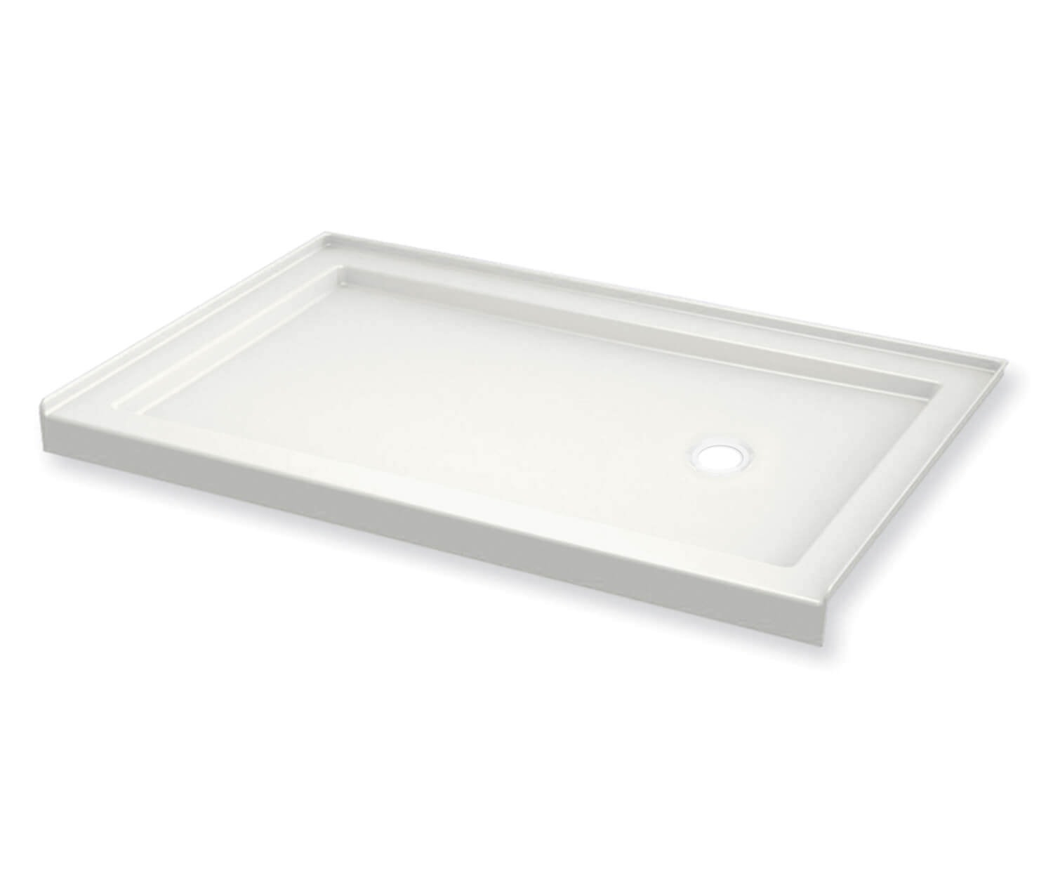 MAAX SERIES B3Round 6036 Acrylic Alcove Shower Base with Center Drain in White 59 7/8" x 35 7/8" x 3" - Image 2