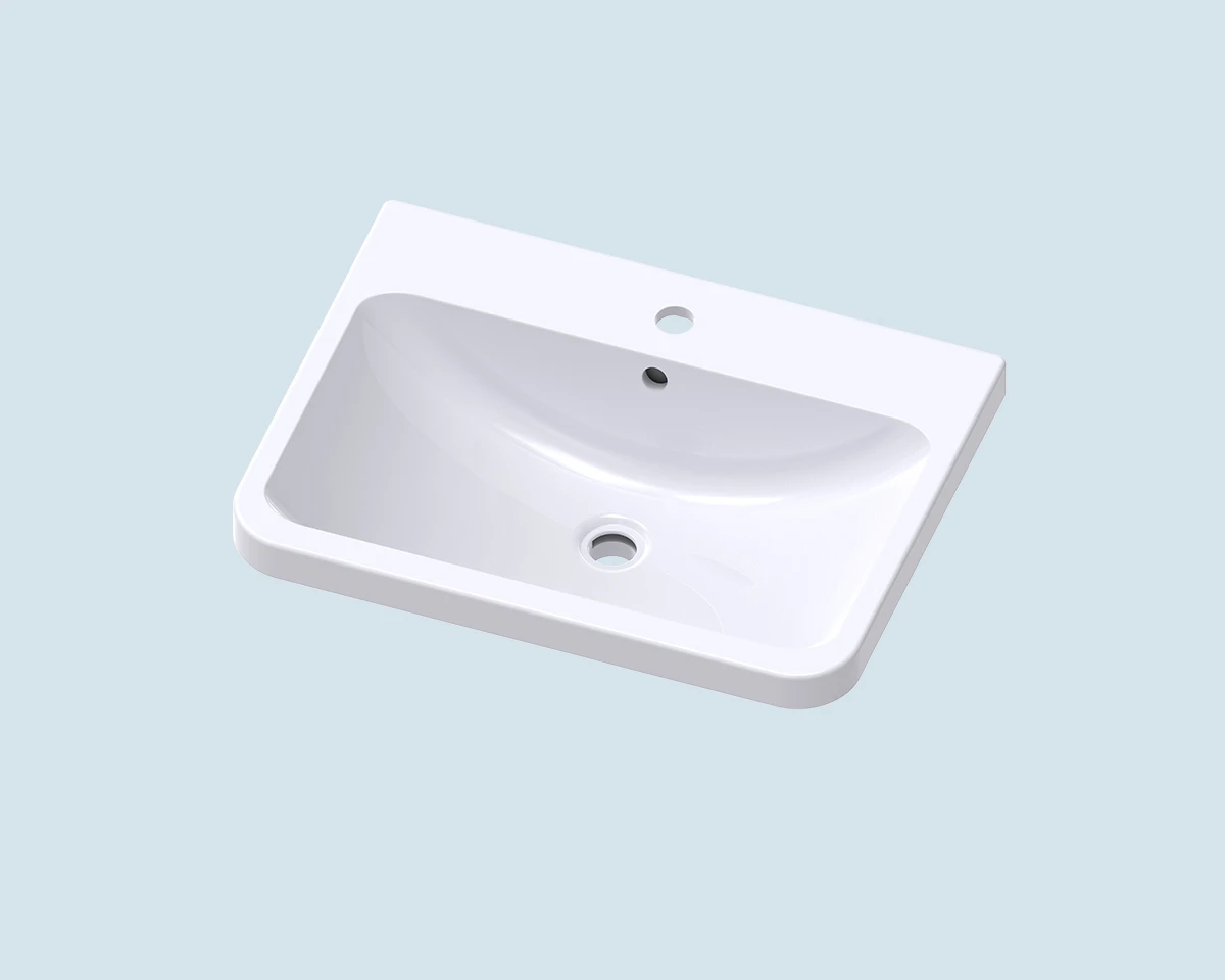 Caroma Citi Square Inset 24 Ceramic Vanity Basin - Image 1