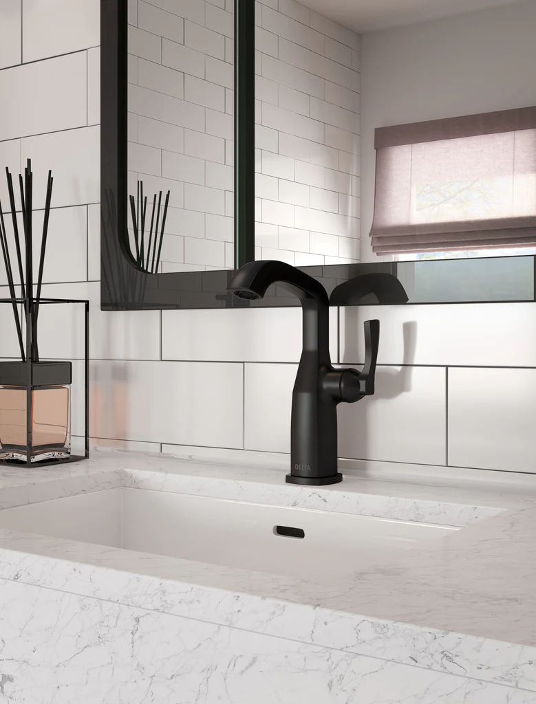 DELTA STRYKE MID-HEIGHT BATHROOM VESSEL SINK FAUCET (LESS HANDLE) - Image 2