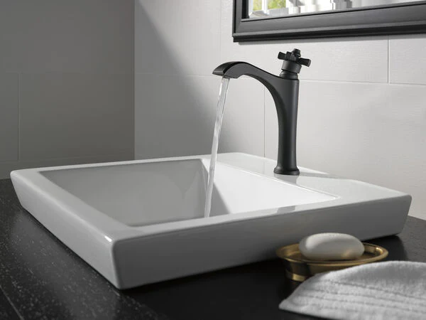 DELTA DORVAL MID-HEIGHT BATHROOM VESSEL SINK FAUCET WITH CROSS HANDLE - Image 3
