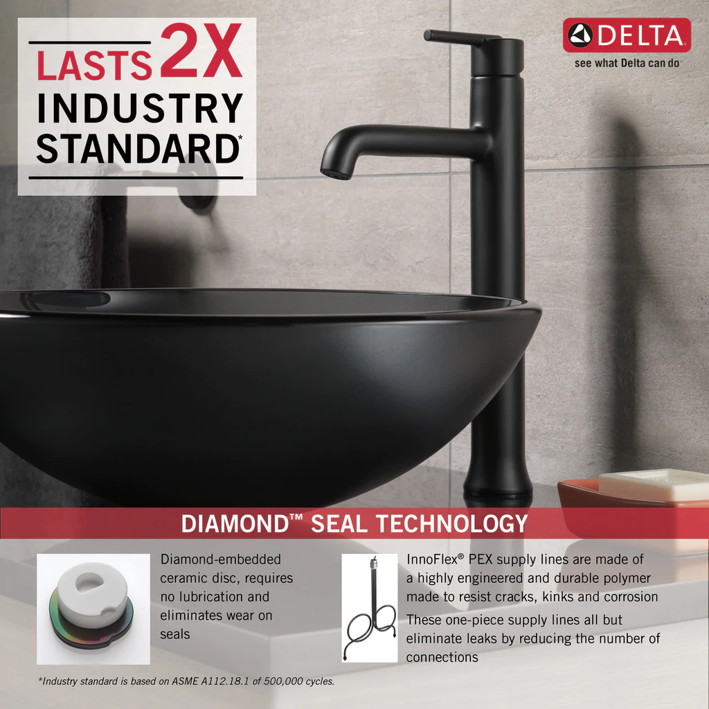 DELTA TRINSIC BATHROOM VESSEL SINK FAUCET - Image 5