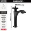 DELTA DORVAL MID-HEIGHT BATHROOM VESSEL SINK FAUCET WITH CROSS HANDLE - Thumbnail Image 4