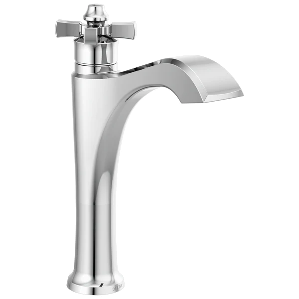 DELTA DORVAL MID-HEIGHT BATHROOM VESSEL SINK FAUCET WITH CROSS HANDLE - Image 1