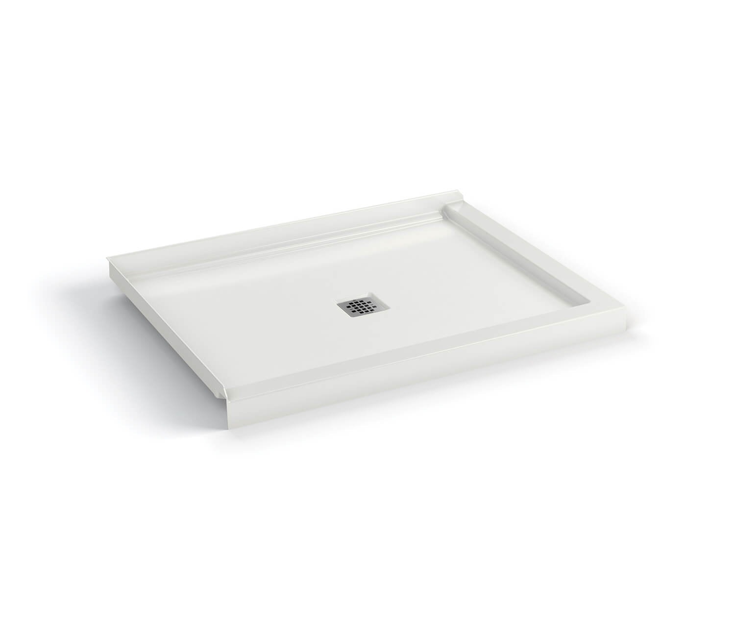 MAAX SERIES B3X 4836 Acrylic Corner Left Shower Base with Center Drain in White 47 7/8" x 35 7/8" x 3" - Image 1