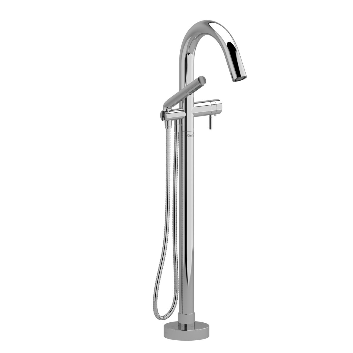 Riobel Riu 2-Way Type T (Thermostatic) Coaxial Floor-Mount Tub Filler With Hand Shower - Image 1