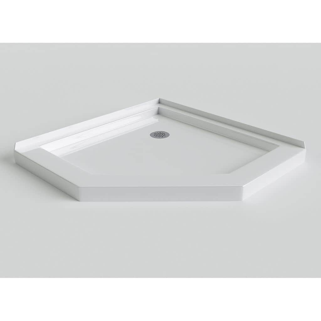Mirolin 38″ NEO Angle Door Shower Base White - Image 1