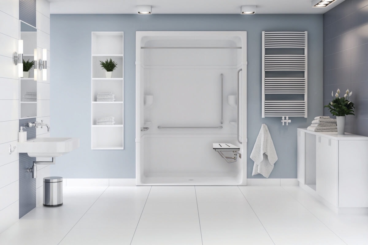 Mirolin ARS66  Easy Access Shower With Seat SS Grab Bars CSA 66" - Image 1