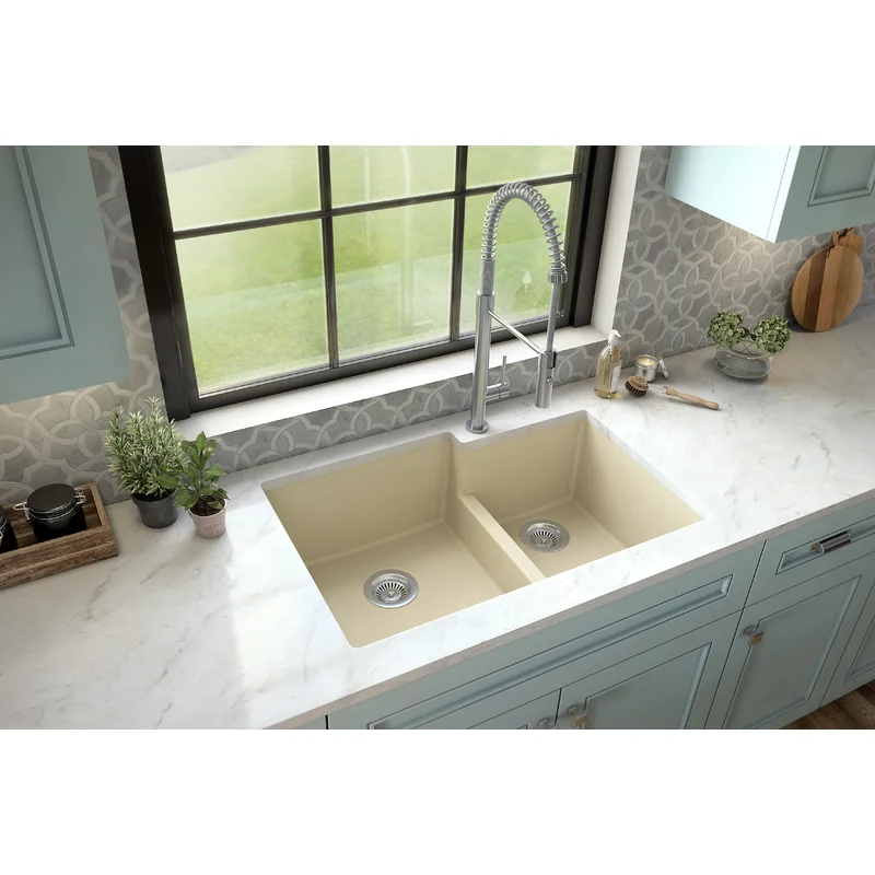 Karran+21.25''+W+Double+Bowl+Quartz+Undermount+Kitchen+Sink (2)