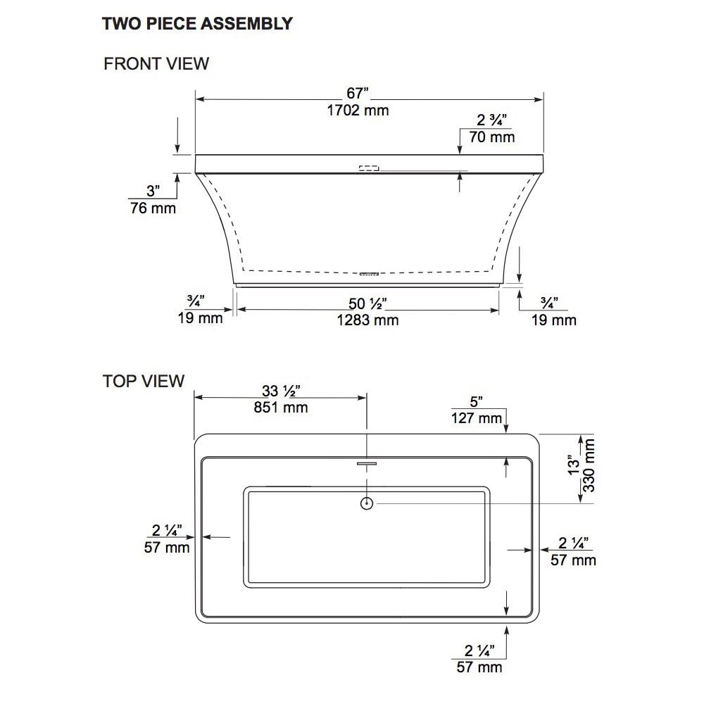 Mirolin Beacon™ acrylic freestanding bathtub - Image 2