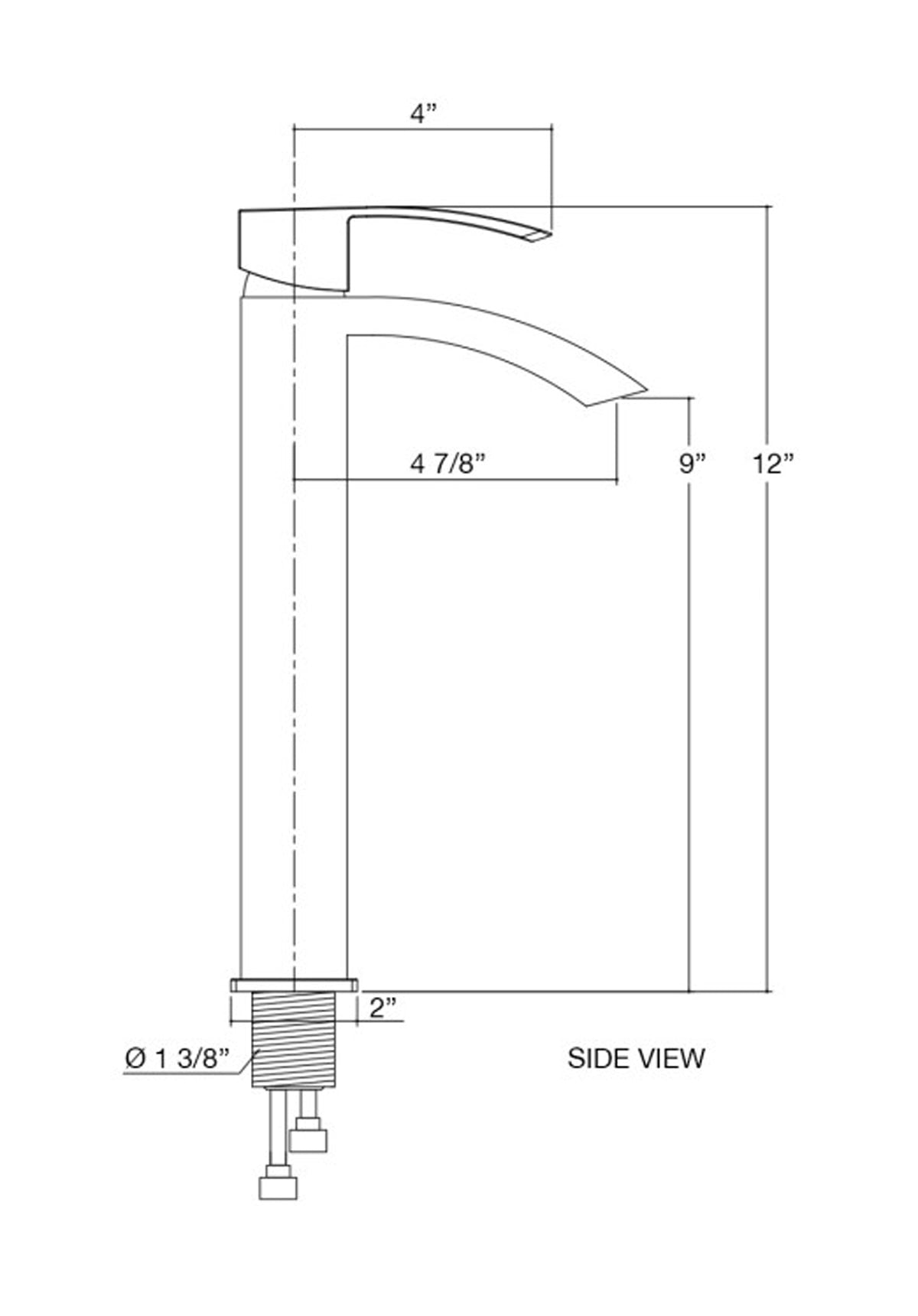 RUBY SATRO SINGLE HOLE VESSEL SINK BATHROOM FAUCET - Image 3
