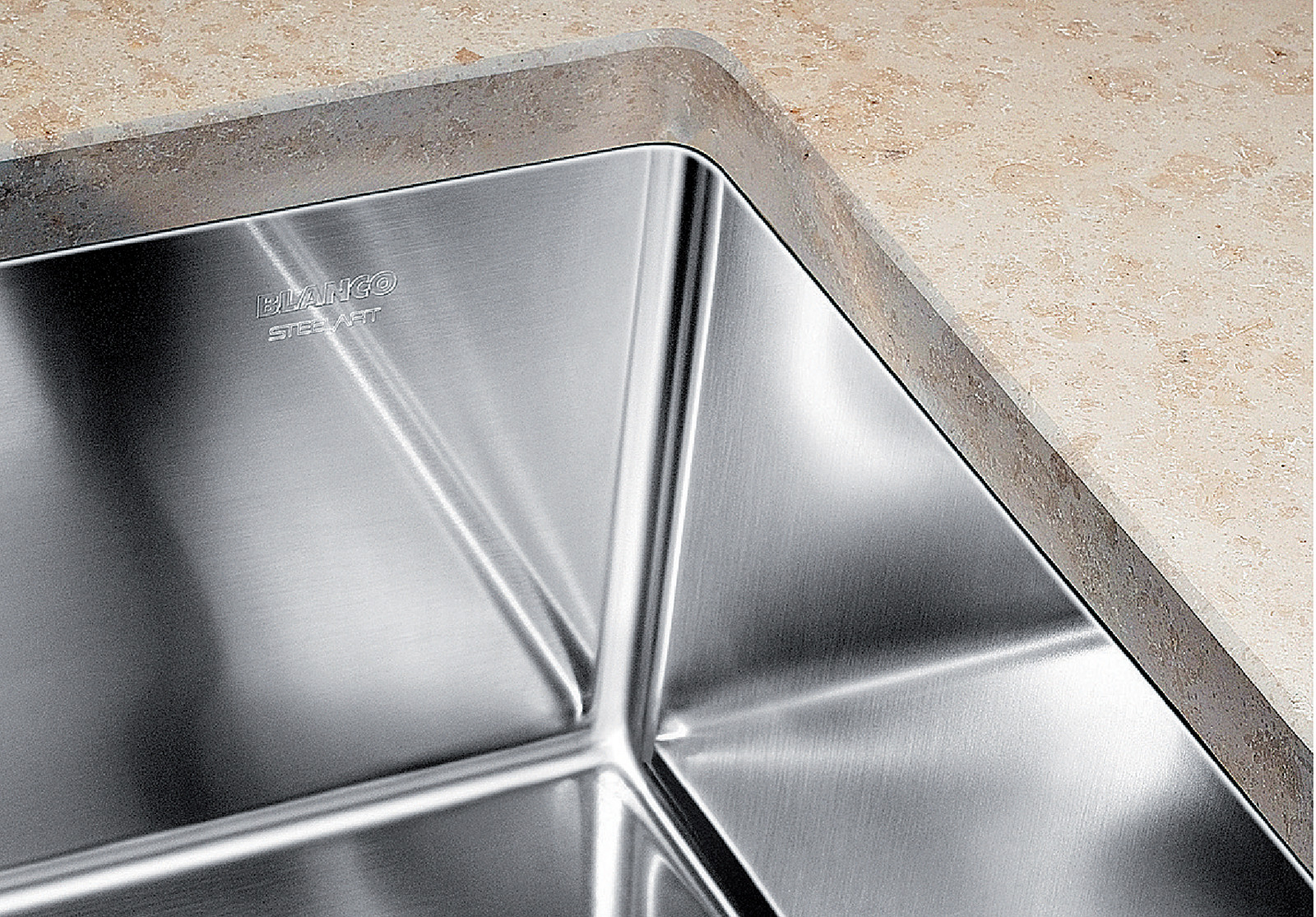 BLANCO 32"X18" RADIUS 10 U 1 BOWL SUPER SINGLE UNDERMOUNT KITCHEN SINK - STAINLESS - Image 2