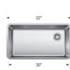 442763 Formera 33 XL Super Single Stainless Kitchen Sink with Measurements - TD1