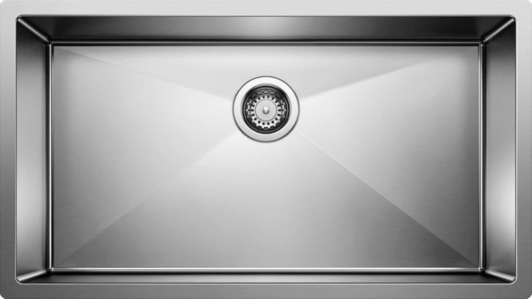 BLANCO 32"X18" RADIUS 10 U 1 BOWL SUPER SINGLE UNDERMOUNT KITCHEN SINK - STAINLESS - Image 1