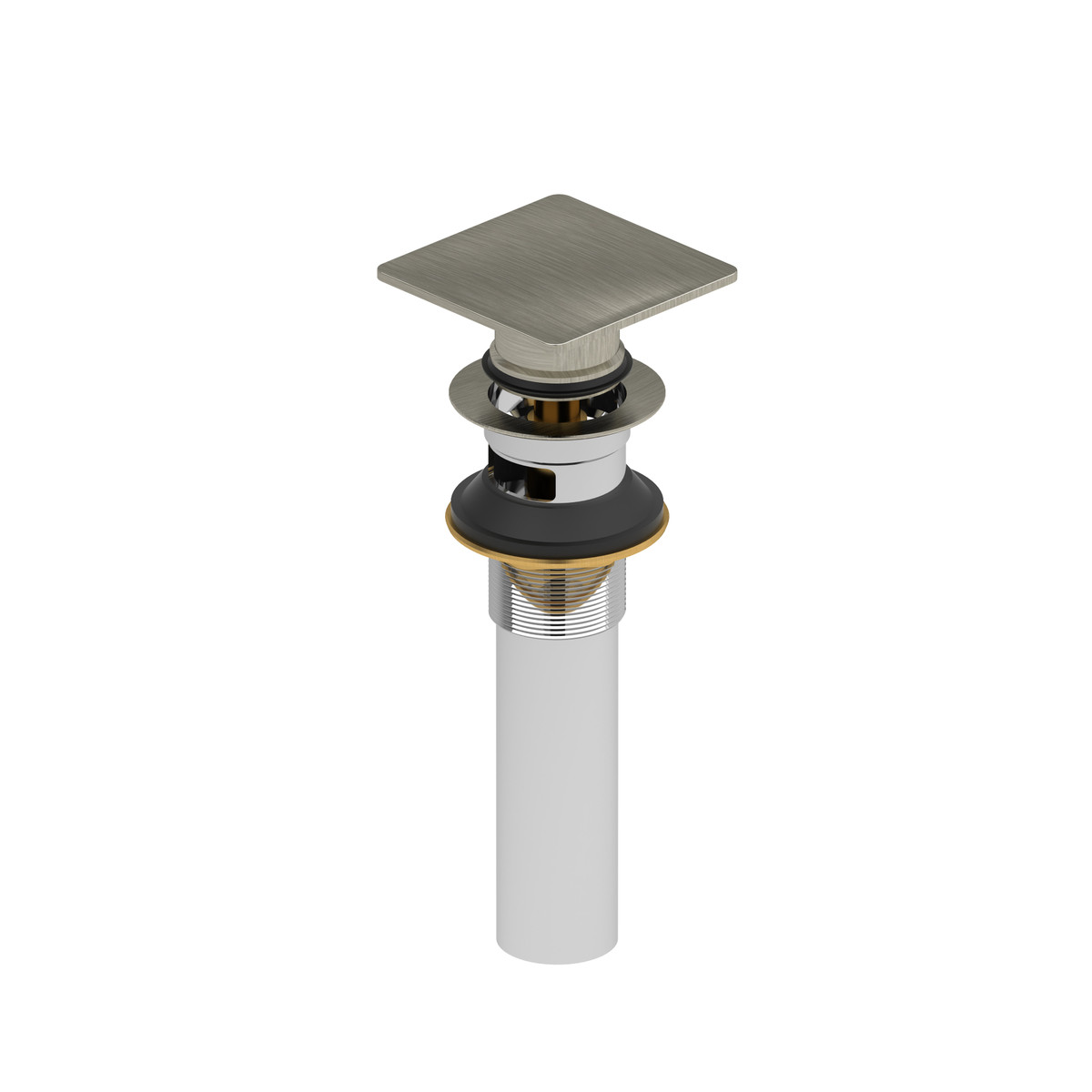 Riobel Push Drain With Overflow (Square) - Brushed Nickel