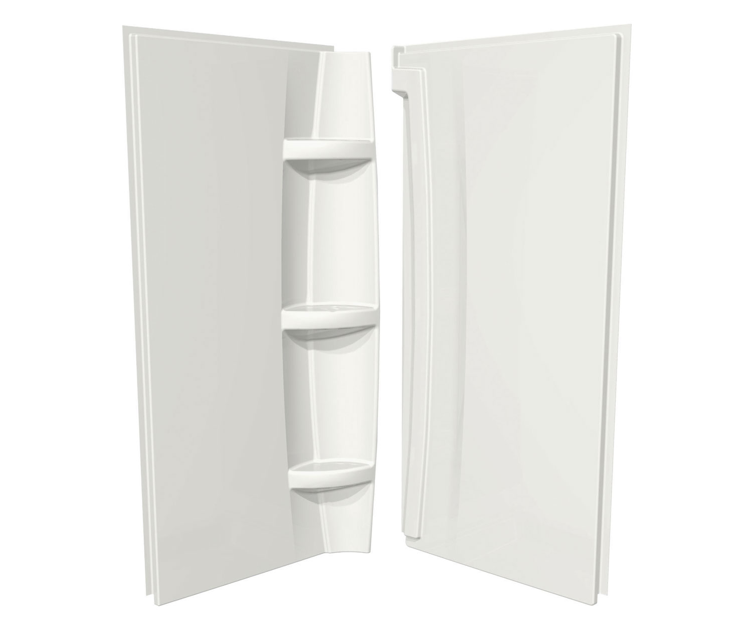 MAAX 36" x 36" x 72" Acrylic Direct-to-Stud Two-Piece Wall Kit in White (Smooth Wall) - Image 2