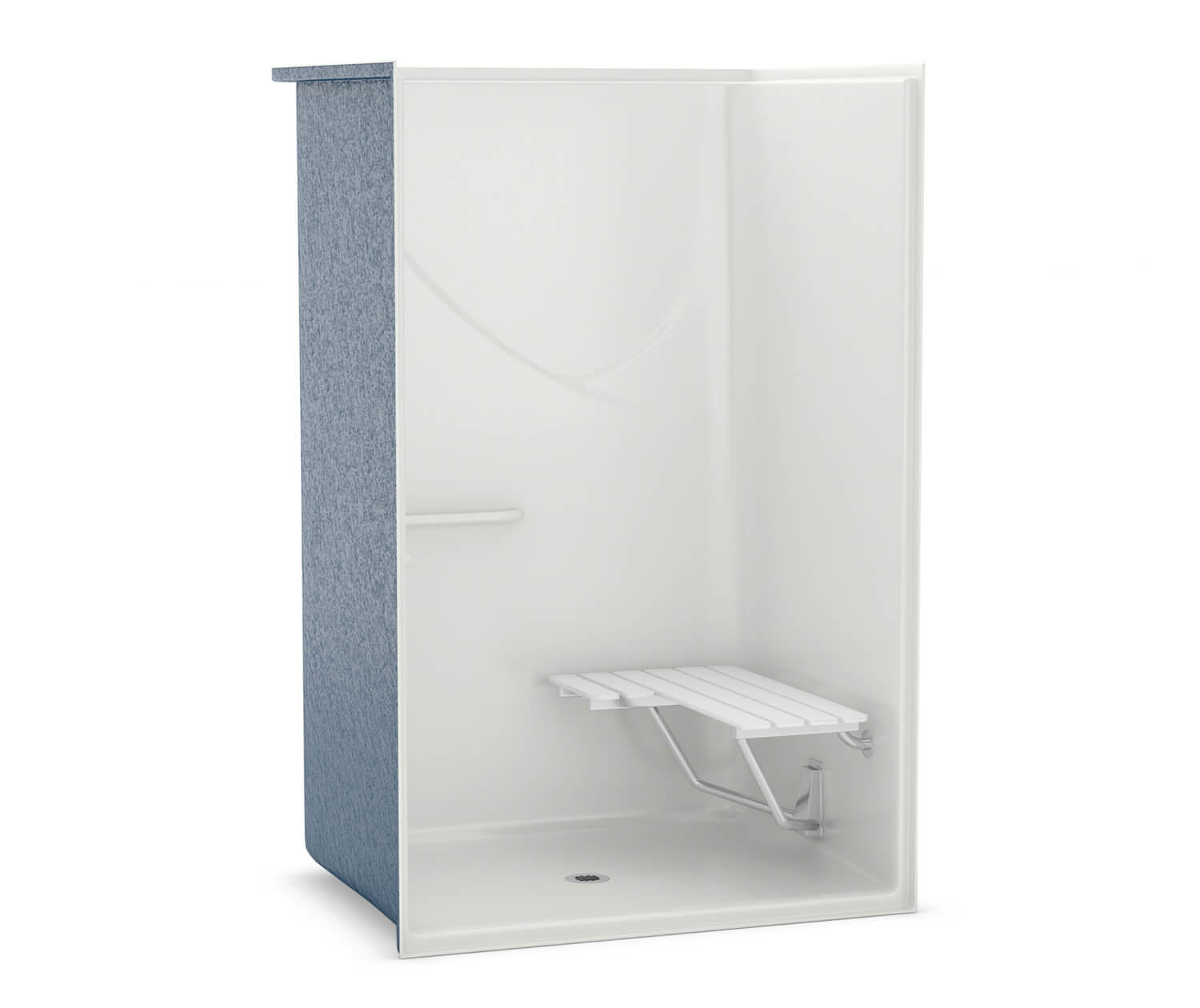 MAAX Outlook BFS-48F78. 50" x 39" x 78" AcrylX Alcove Center Drain One-Piece Shower in White - Image 2
