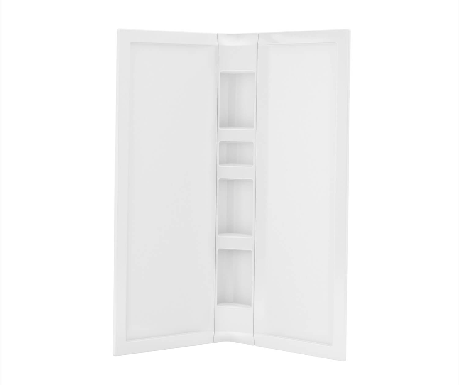 MAAX 40" x 40" x 76" Acrylic Three-Piece Corner Shower Wall Kit in White( Smooth Wall) - Image 1