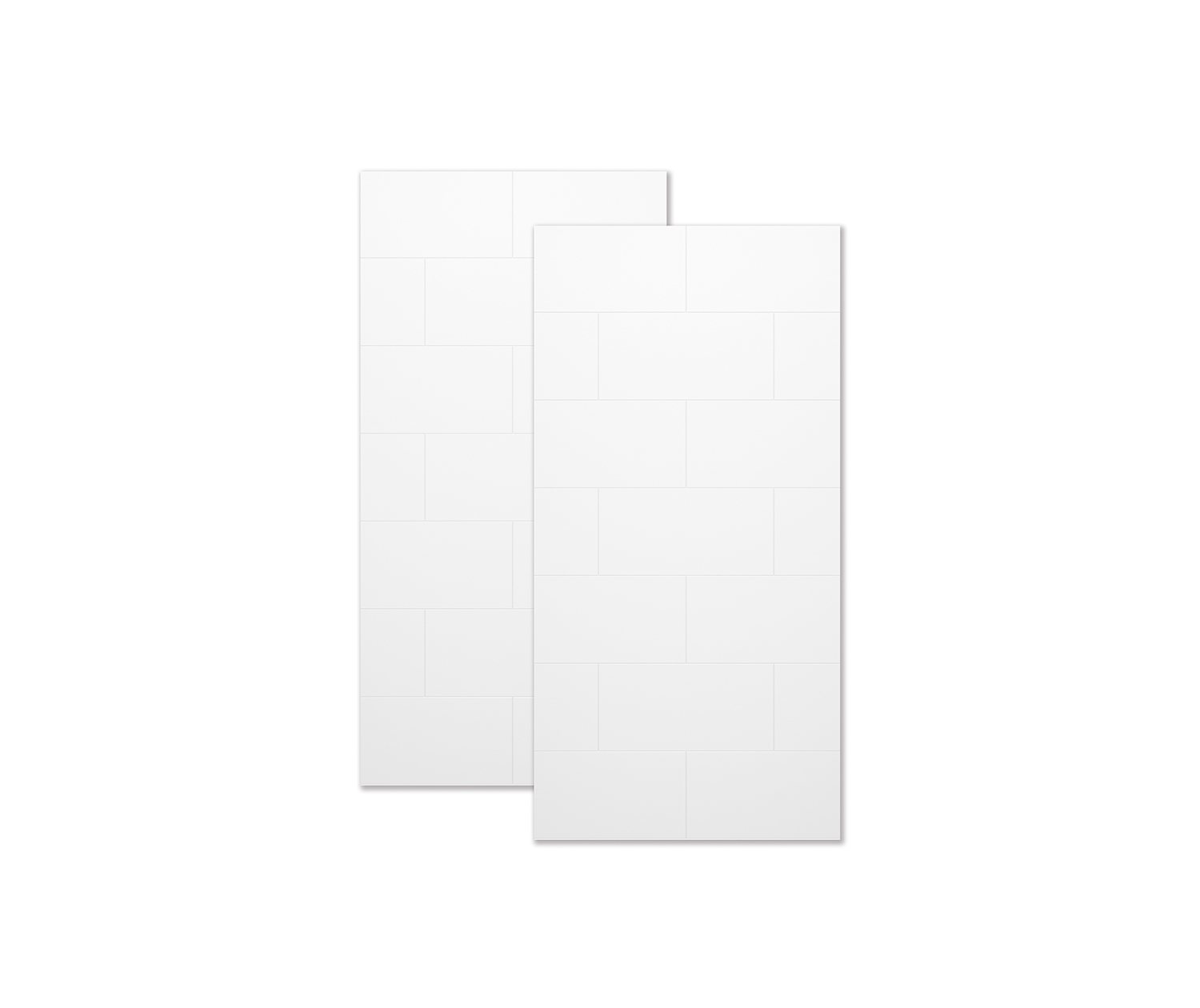 MAAX Denso 42" x 84" x 0.25" Solid Surface Glue up Two-Piece Wall Kit in White - White, Traditional Subway (TS)