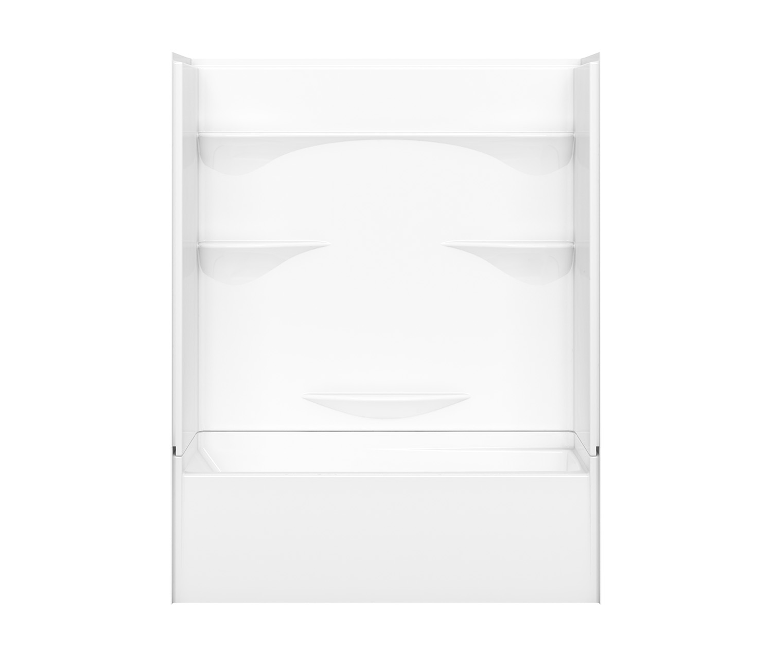 MAAX Olio Smooth 60" x 30" x 57" AcrylX Direct-to-Stud Three-Piece Wall Kit in White - Image 3