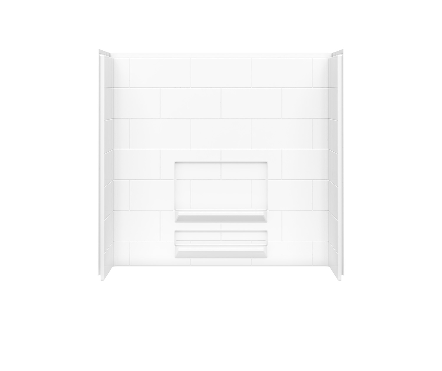 MAAX Olio Tile 60" x 30" x 57" AcrylX Direct-to-Stud Three-Piece Wall Kit in White - Image 5