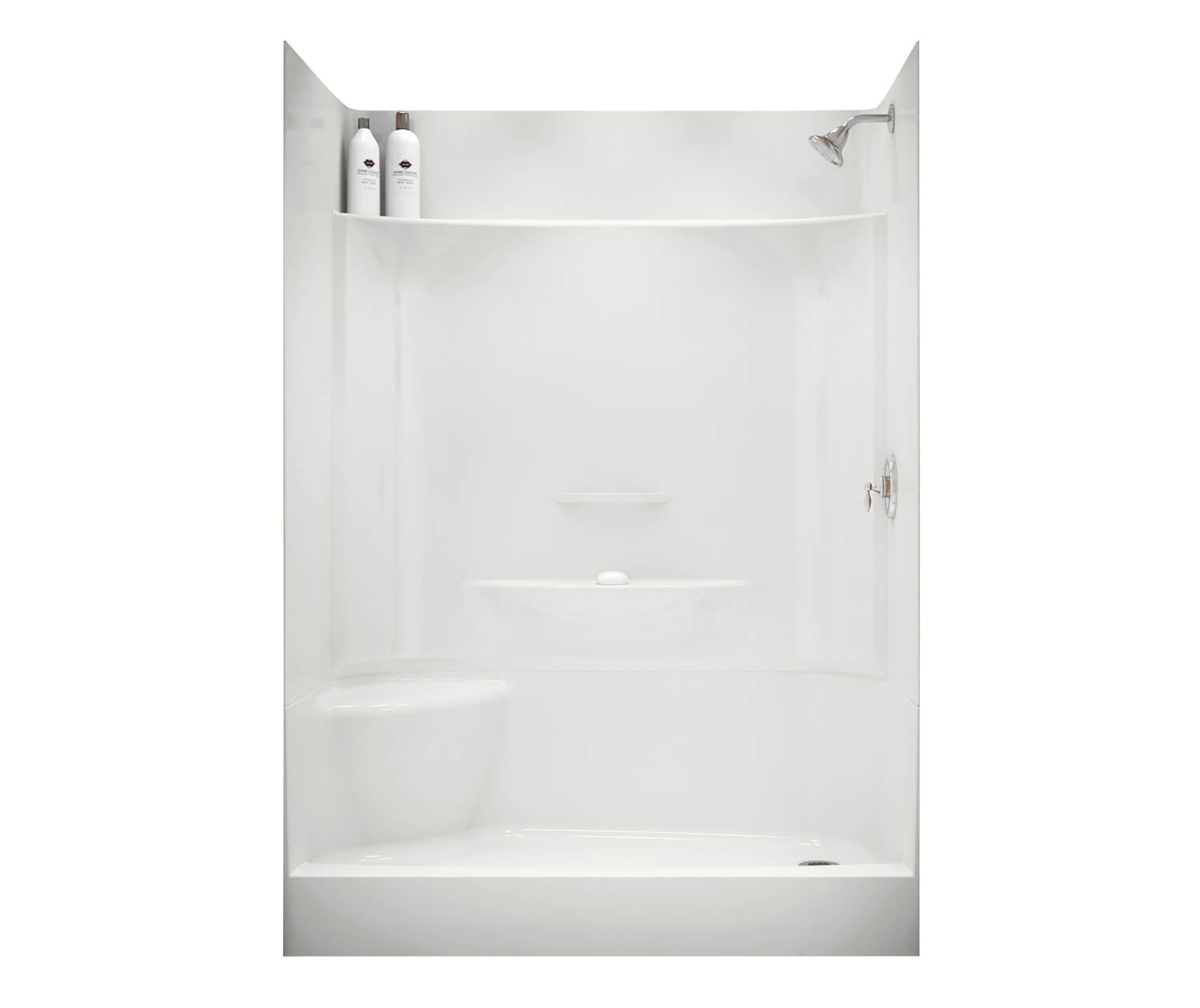 MAAX KDS 60" x 30" x 80.125" AcrylX Alcove Right-Hand Drain Four-Piece Shower in White - Image 2