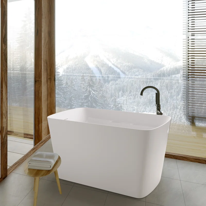 47_+L+x+27_+W+Freestanding+Soaking+Acrylic+Bathtub+with+Seat