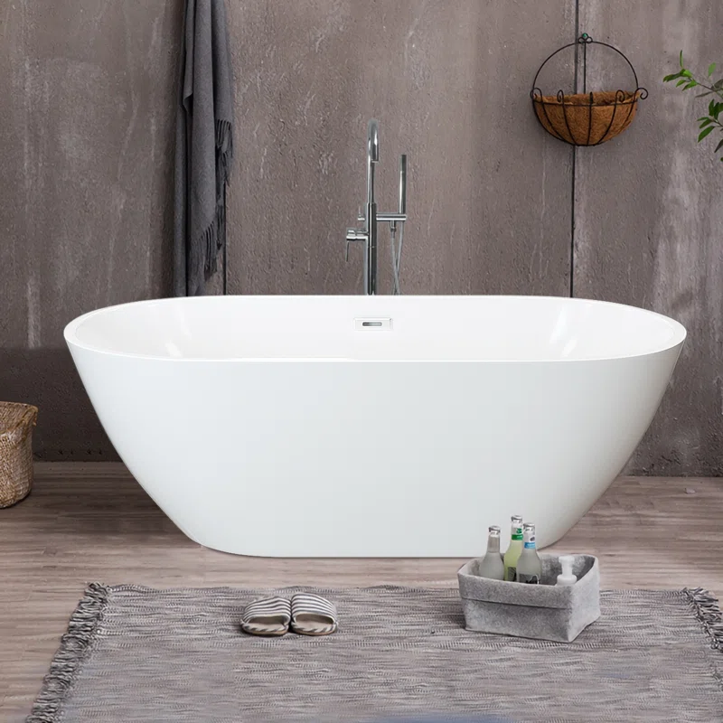 66.98''+x+29.55''+Freestanding+Soaking+Acrylic+Bathtub