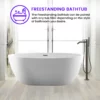 Sophia+55.1''+x+31.9''+Freestanding+Soaking+Acrylic+Bathtub (3)