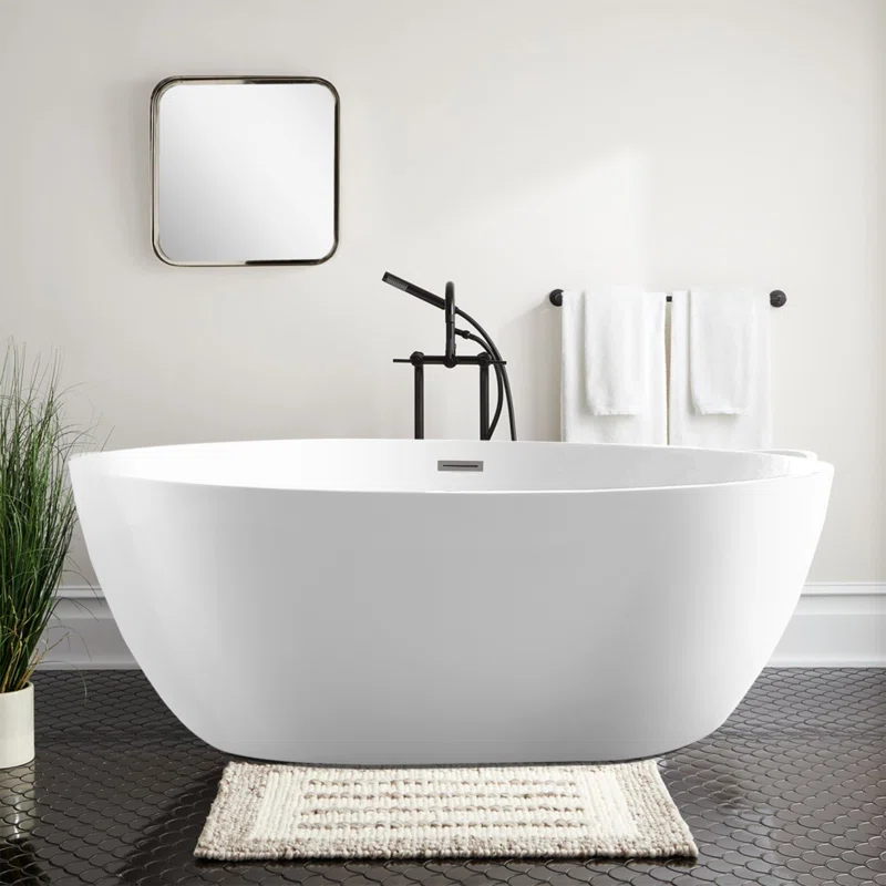Sophia+55.1''+x+31.9''+Freestanding+Soaking+Acrylic+Bathtub