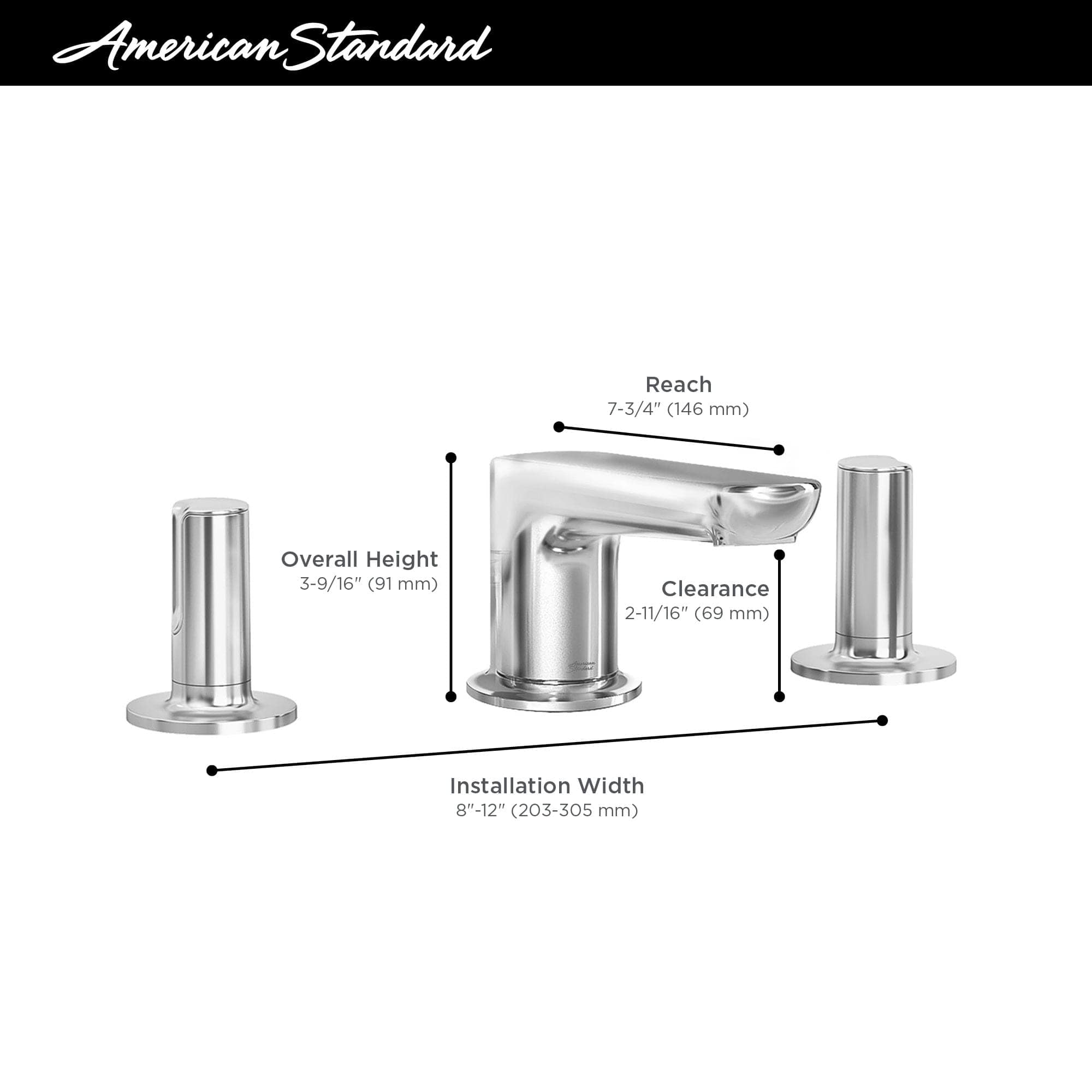 American Standard Studio™ S Widespread Low Spout Knob Handles 1.2 gpm/4.5 L/min With Lever Handles - Image 4