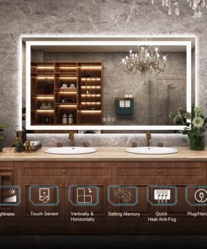 RUBY CANADA
 48"x36" Anti-Fog LED Lighted Dimmable Wall Mounted Bathroom Vanity Mirror