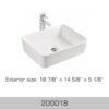 BOSCO CANADA 18”x14” Rectangular Vessel Ceramic Top Mounted Sink - Thumbnail Image 2