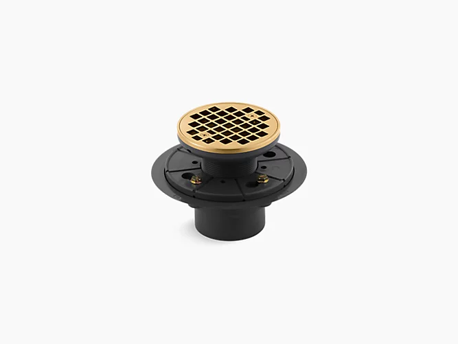 KOHLER Clearflo Round design tile-in shower drain - Vibrant Brushed Moderne Brass