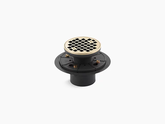 KOHLER Clearflo Round design tile-in shower drain - Vibrant French Gold