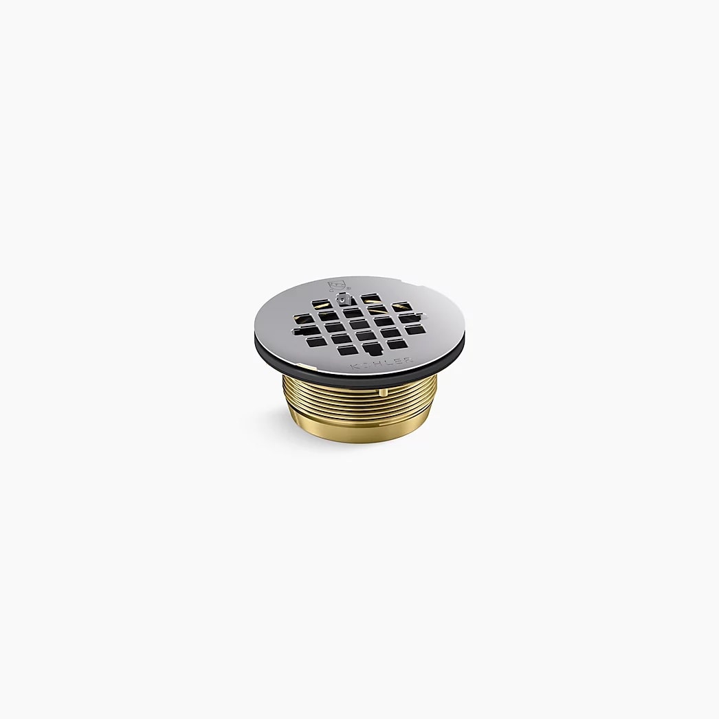 KOHLER Round brass shower receptor drain - Polished Chrome