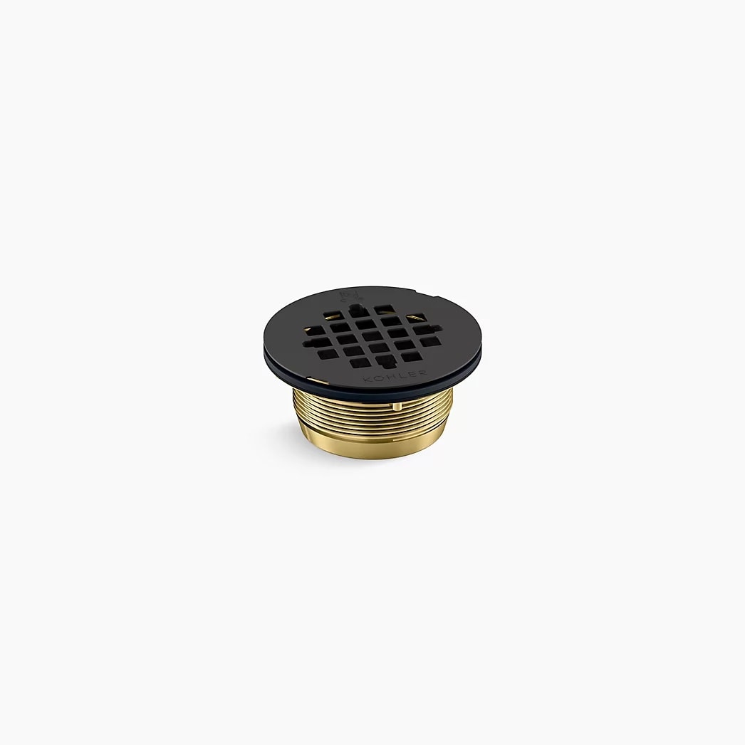 KOHLER Round brass shower receptor drain - Matte Black