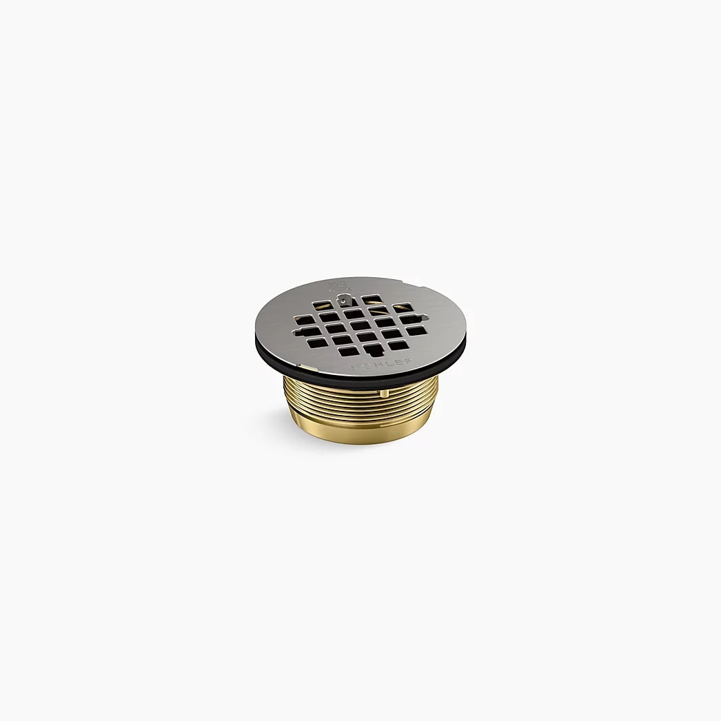KOHLER Round brass shower receptor drain - Brushed Stainless