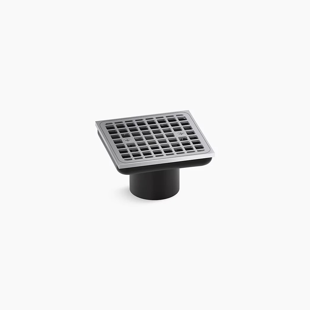 KOHLER Clearflo Square brass tile-in shower drain (drain body not included) - Polished Chrome
