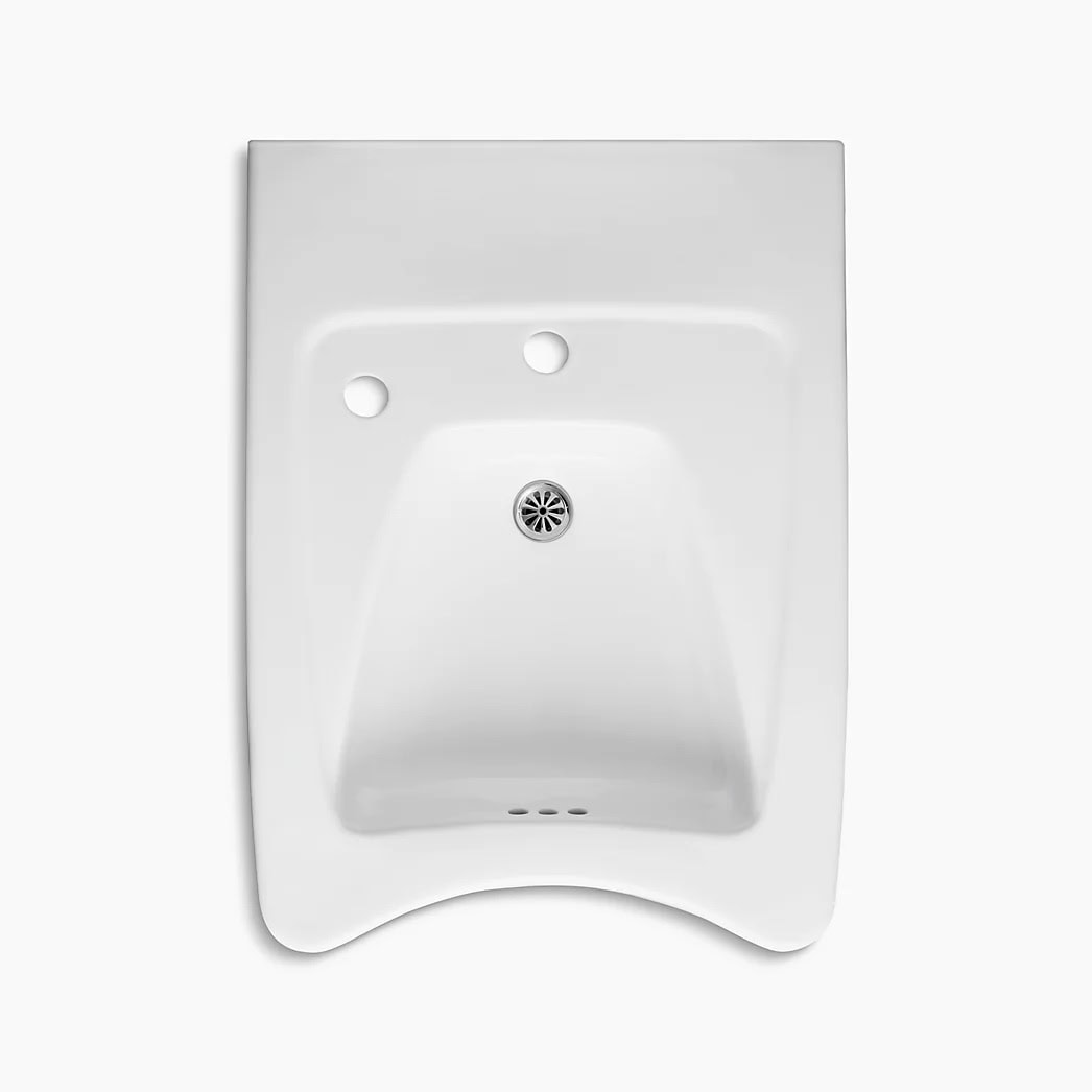 KOHLER Morningside™ 20" x 27" wall-mount/concealed arm carrier wheelchair bathroom sink with single faucet hole and left-hand soap dispenser hole - Image 2