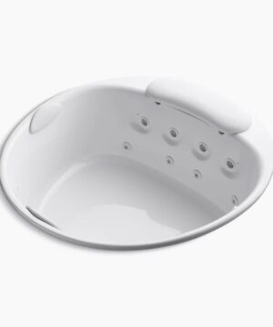 KOHLER RiverBath® 75" x 75" drop-in heated whirlpool bath with chromatherapy